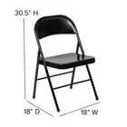 Flash Furniture Hercules Series Metal Folding Chair, Black, 4 Pack-Designed for Commercial Use