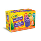 Crayola Washable Project Paint - 6 Assorted Colours-CRAYOLA WASHABLE PROJECT PAINT - BOLD, 6 COUNT: Washable paint in bold colours including Yellow, Green, Yellow Orange, Red Orange, Fuchsia, Teal, and Blue Violet.