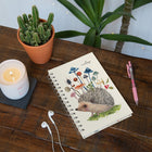 Studio Oh! Hedgehog with Mushrooms Medium Spiral Notebook - 8.74" x 6.10" - Assorted Colours-5
