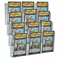 Azar Displays 15" x 19" 12-Pocket Bi-Fold Crystal Styrene Modular Wall Mount Display (252323)-Use for printed material measuring 9"H x 6"W