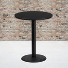 Flash Furniture 36'' Round Laminate Table Top, Black with 24'' Round Bar-Height Table Base (XURD36BKTR24B)-Top Size: 36"W x 36"D