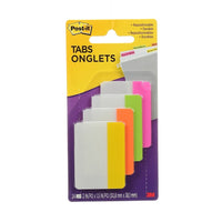 Post-it Durable 2" Angled Tabs, 24 Tabs, Assorted Bright Colours-Easily organize planners and calendars into sections
