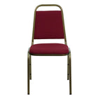 Flash Furniture HERCULES Trapezoidal Back Stacking Banquet Chair in Burgundy Fabric - Gold Vein Frame-500 lb. Weight Capacity