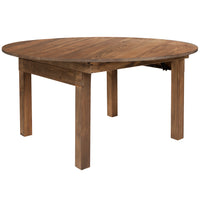 Flash Furniture HERCULES Series Round Farm Inspired, Rustic & Antique Pine Dining Room Table-Round dining table made from solid pinewood construction finished in a beautiful rustic stain