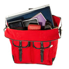 Lencca Phlox 15" Laptop Hybrid Bag - Limit Edition - Red-Backpack: Tuck away its messenger strap in the rear pocket. Clip on the double padded backpack straps when its travel time.