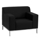 Flash Furniture HERCULES Definity Series Contemporary Black Leather Chair with Stainless Steel Frame-Contemporary Style