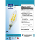 Northern Stars 4W Daylight LED B10 Filament, Clear, 2 Pack-4W, 120V