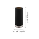 Eglo Maserlo Touch Sensor Table Lamp - 10" - Matte Nickel-Dimensions: 4.75" D x 4.75" W x 10.125" H