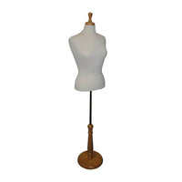 Eddie's Female Blouse Form - Cream Torso - Adjustable H Wooden Base - Dressmaker Mannequin-Polyurethane foam