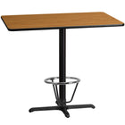 Flash Furniture Laminate 30"W x 48"L X-Base Table, Natural (XUNT3048T230B3F)-Bar height hospitality table