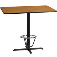 Flash Furniture Laminate 30"W x 48"L X-Base Table, Natural (XUNT3048T230B3F)-Bar height hospitality table