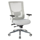 Pro-Line II White Mesh High Back Manager's Chair and Padded Seat, Heigh Adjustable Back-White with Grey Padded Seat