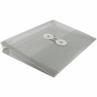 JAM Paper Plastic Envelopes with Button and String Tie Closure Index Booklet - 5.5" x 7.5" - Smoke Gray - 12 Pack -Quantity: 12 per pack