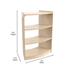 Flash Furniture Bright Beginnings Commercial Grade Bow Front 3 Tier Wooden Classroom Open Corner Storage Unit, Safe - Natural-Resists Yellowing, Stains, and Scratches