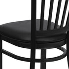 Flash Furniture HERCULES Series Black Vertical Back Metal Restaurant Chair - Black Vinyl Seat - 2 Pack-Welded Joint Assembly