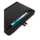 Bugatti Lezard Textured Rind Binder - Vegan Leather - Black (RGB2391BU-BLACK)-Padded tablet section fits most 13" tablets