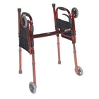 Drive Medical Portable Folding Travel Walker with 5" Wheels and Fold up Legs-Comes with 5" front wheels and rear glide skis that are ideal for most surfaces