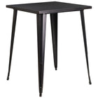 Flash Furniture 31.5" Square Black-Antique Gold Metal Indoor-Outdoor Bar Height Table-Metal Cafe Bar Table