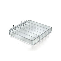 Azar Displays Six Compartment Nail Polish Tray Slatwall/Pegboard, 2 Pack (225560)-Counter top displays