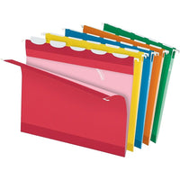 Pendaflex Reinforced Ready-Tab Assorted Hanging Folders - Letter Size - 25 Pack-Ready-Tab letter-sized hanging folders have 5 built-in tabs for faster file setup