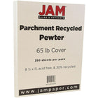 JAM Paper Parchment Cardstock, 8.5 x 11, 65lb Pewter Recycled, 250 Pack (96600800B)-Pewter