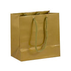 Jam Paper Gift Bags with Rope Handles - Small Square - 6 1/2" x 6 1/2" x 3 1/2" - Gold Glossy - 3 Pack-Color: Gold