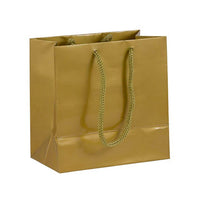 Jam Paper Gift Bags with Rope Handles - Small Square - 6 1/2" x 6 1/2" x 3 1/2" - Gold Glossy - 3 Pack-Color: Gold