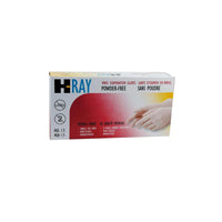 H-Ray Vinyl Powder-Free Disposable Gloves - Medium - Clear - 100 Pack-Powder-Free
