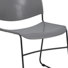 Flash Furniture HERCULES Series Grey Ultra-Compact Stack Chair with Black Frame-Carrying Handle Cutout for Easy Movement