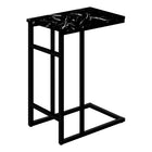 Monarch Specialties 2174 Accent Table - 24"H/Black Marble/Black Metal-Bring a modern tone to your living room, office space, family room or den with this stylish faux black marble / black metal C end table