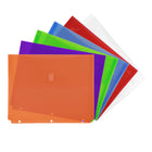 JAM Paper Plastic Binder Envelopes with Hook & Loop Closure, 3 Hole Punch, 9.5 x 1.25 x 11.5, Assorted, 6 Pack (218VB1ASSTD)-Size: Letter (9 1/2 x 1 1/4 x 11 1/2 inches)