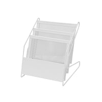 Futech Countertop Brochure Holder - White-If you're looking to showcase your print and branding on our magazine rack. This rack is a 3 tier mesh metal countertop rack, with an exceptional display presentation.


