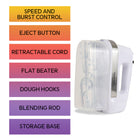 Kenmore 5-Speed Hand Mixer/Beater/Blender with Burst Control-Clip-on accessory storage base