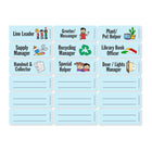 Easy Daysies Classroom Jobs & Helpers Visual Organizer-Features 18 magnetic cards that are pocket chart friendly. Sticks well to magnetic white boards