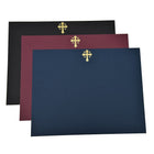 St. James Presentation Holders/Cards with Gold Foil Crucifix, 80lb Navy Linen, 25 Pack-Archival properties help retain beauty for years to come
