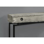 Monarch Specialties 3454 Accent Table - 42"L/Grey Reclaimed Wood/Black Console-1 storage drawer