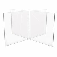 Eddie's Acyrlic 4-Way Divider Sneeze Guard - 47.50"L x 47.50"W x 23.50"H - Clear-4 Way Divider Clear Acrylic Plexiglass Protective Barrier/Shield (Sneeze Guard)