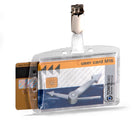 Durable Badge Holder - 3.35"W x 2.13"H - Acrylic - Transparent - 25 Pack-Shell-Style Name Badge Holder