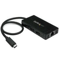 StarTech 3-Port USB 3.0 Hub with Gigabit Ethernet, USB-C (HB30C3A1GE)-Expand your laptop's connectivity through USB-C by adding three USB-A ports (5Gbps) and a GbE RJ45 port