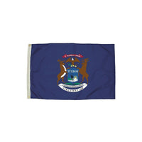 Independence Flag Nylon Michigan Flag with Heading and Grommets, 3' x 5' (FZ-2212051)-Michigan Flag