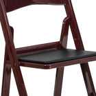 Flash Furniture HERCULES Series Resin Folding Chair with Black Vinyl Padded Seat - Red Mahogany-Black Vinyl Padded Upholstered Seat