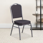 Flash Furniture HERCULES Series Crown Back Stacking Banquet Chairs with Black Patterned Fabric & Silver Vein Frame - 4 Pack-2.5" Thick Seat Cushion