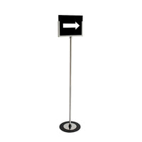 Futech Letter Size Floor Sign Holder 11"W x 8-1/2"H, Stainless Steel-Image size: 11"W x 8-1/2"H, 
Total 50"H