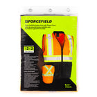 Forcefield Safety Vest with Zipper Closure - CSA Class 2 Level 2 - Orange-Retroreflective tape in 4" contrast fluorescent configuration