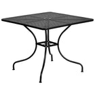 Flash Furniture 35.5" Square Black Indoor-Outdoor Steel Patio Table-Patio Table