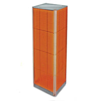 Azar Displays 60" x 16" 4-Sided Pegboard Spinner Floor Display, Orange (700405-ORG)-Square tower spinner