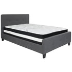 Flash Furniture Tribeca Full Size Tufted Upholstered Platform Bed with Pocket Spring Mattress - Dark Grey Fabric-Bed