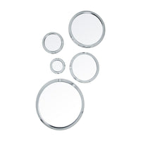 Truu Design Decorative Mirror, Set of 5, 14 inches, Silver-Dimension: XL - 14.25" x 1.5" / L: 11.5" x 1.5" / M - 9" x 1.5" / S - 6.5" x 1.5" / XS: 4.5" x 1.5"