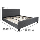 Flash Furniture Tribeca King Size Tufted Upholstered Platform Bed - Dark Grey Fabric-Tufted Upholstery