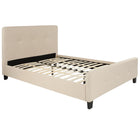 Flash Furniture Tribeca Full Size Tufted Upholstered Platform Bed - Beige Fabric-Panel Headboard